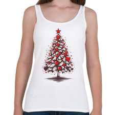 PRINTFASHION Szíves karácsonyfa - Női atléta - Fehér női trikó