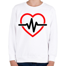 PRINTFASHION Szívgörbe - Gyerek pulóver - Fehér