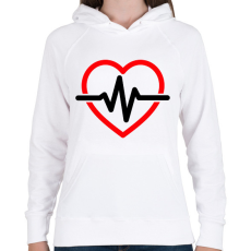PRINTFASHION Szívgörbe - Női kapucnis pulóver - Fehér