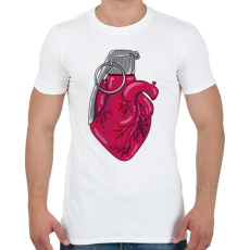 PRINTFASHION Szívgránát - Férfi póló - Fehér