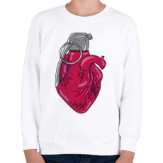 PRINTFASHION Szívgránát - Gyerek pulóver - Fehér