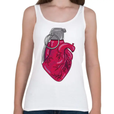 PRINTFASHION Szívgránát - Női atléta - Fehér