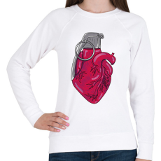 PRINTFASHION Szívgránát - Női pulóver - Fehér