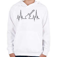 PRINTFASHION Szívritmus gitár - Gyerek kapucnis pulóver - Fehér
