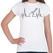 PRINTFASHION Szívritmus gitár - Női póló - Fehér női póló