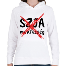 PRINTFASHION SZJA Mentesség vége - Női kapucnis pulóver - Fehér