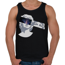 PRINTFASHION Szobor galaxis - Férfi atléta - Fekete atléta, trikó