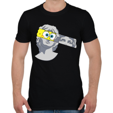 PRINTFASHION Szobor spongyabob - Férfi póló - Fekete