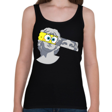 PRINTFASHION Szobor spongyabob - Női atléta - Fekete női trikó