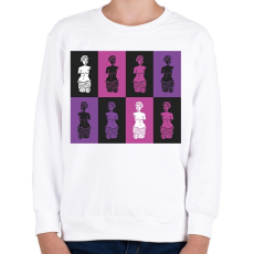 PRINTFASHION Szobrok - Színes - Gyerek pulóver - Fehér