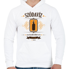 PRINTFASHION szodaviz-brown-orange - Férfi kapucnis pulóver - Fehér