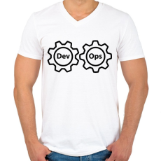 PRINTFASHION Szoftverfejlesztő - Férfi V-nyakú póló - Fehér