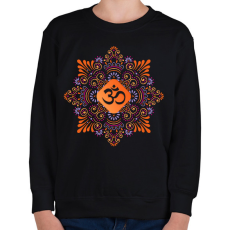 PRINTFASHION Szögletes mandala - Gyerek pulóver - Fekete