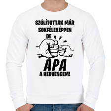 PRINTFASHION Szólítottak már sokféleképpen de Apa a kedvencem! póló - Férfi pulóver - Fehér férfi pulóver, kardigán