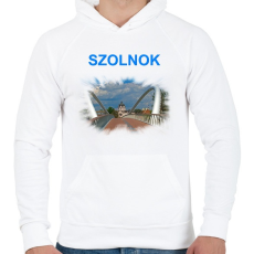 PRINTFASHION Szolnok - Férfi kapucnis pulóver - Fehér