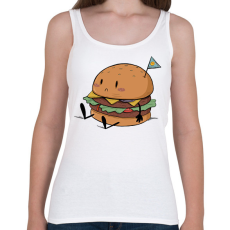 PRINTFASHION Szomorú hamburger - Női atléta - Fehér