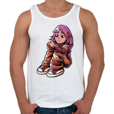 PRINTFASHION Szomorú lány - Férfi atléta - Fehér atléta, trikó