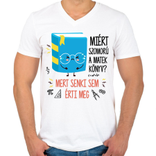 PRINTFASHION Szomorú matek könyv - Férfi V-nyakú póló - Fehér férfi póló