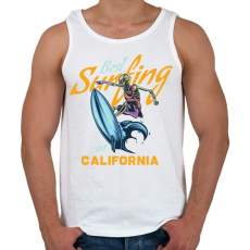PRINTFASHION Szörf 01 -  Best Surfing in California - Férfi atléta - Fehér