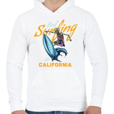 PRINTFASHION Szörf 01 -  Best Surfing in California - Férfi kapucnis pulóver - Fehér