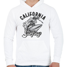 PRINTFASHION Szörf 02 - California Surfing - Férfi kapucnis pulóver - Fehér férfi pulóver, kardigán