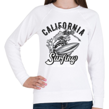 PRINTFASHION Szörf 02 - California Surfing - Női pulóver - Fehér női pulóver, kardigán