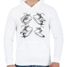 PRINTFASHION Szörf 03 - Férfi kapucnis pulóver - Fehér