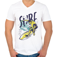 PRINTFASHION Szörf - summer sport surf - Férfi V-nyakú póló - Fehér