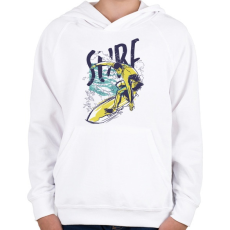 PRINTFASHION Szörf - summer sport surf - Gyerek kapucnis pulóver - Fehér