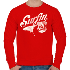 PRINTFASHION Szörf USA - Férfi pulóver - Piros