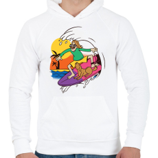 PRINTFASHION Szörfös - Férfi kapucnis pulóver - Fehér