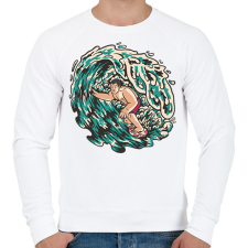 PRINTFASHION Szörfös - Férfi pulóver - Fehér férfi pulóver, kardigán