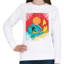 PRINTFASHION Szörfös - Női pulóver - Fehér női pulóver, kardigán