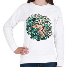 PRINTFASHION Szörfös - Női pulóver - Fehér