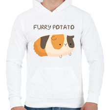 PRINTFASHION Szőrös krumpli - Férfi kapucnis pulóver - Fehér férfi pulóver, kardigán