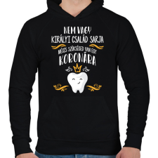 PRINTFASHION Szükséged van egy koronára - Férfi kapucnis pulóver - Fekete férfi pulóver, kardigán