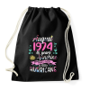 PRINTFASHION Születésnap 1974 Augusztus - Napfény egy kis hurrikánnal! - Sportzsák, Tornazsák - Fekete