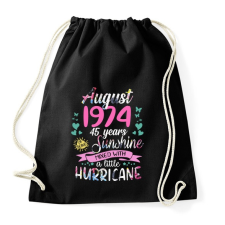 PRINTFASHION Születésnap 1974 Augusztus - Napfény egy kis hurrikánnal! - Sportzsák, Tornazsák - Fekete tornazsák