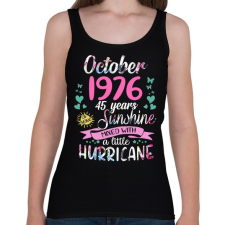PRINTFASHION Születésnap 1976 Október - Napfény egy kis hurrikánnal! - Női atléta - Fekete női trikó