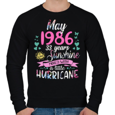 PRINTFASHION Születésnap 1986 Május - Napfény egy kis hurrikánnal! - Férfi pulóver - Fekete