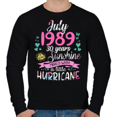 PRINTFASHION Születésnap 1989 Július - Napfény egy kis hurrikánnal! - Férfi pulóver - Fekete