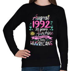 PRINTFASHION Születésnap 1992 Augusztus - Napfény egy kis hurrikánnal! - Női pulóver - Fekete