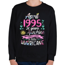 PRINTFASHION Születésnap 1995 Április - Napfény egy kis hurrikánnal! - Gyerek pulóver - Fekete