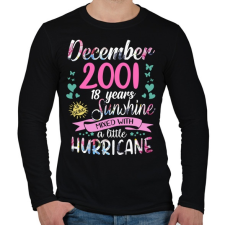 PRINTFASHION Születésnap 2001 December - Napfény egy kis hurrikánnal! - Férfi hosszú ujjú póló - Fekete férfi póló