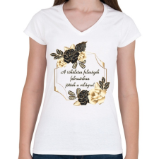 PRINTFASHION Születésnap feleség február PM PF - Női V-nyakú póló - Fehér női póló