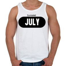 PRINTFASHION Születésnap Július - Férfi atléta - Fehér