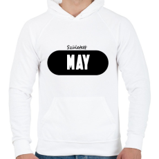 PRINTFASHION Születésnap május - Férfi kapucnis pulóver - Fehér