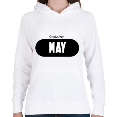 PRINTFASHION Születésnap május - Női kapucnis pulóver - Fehér