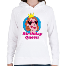 PRINTFASHION Születésnapos királynő - Női kapucnis pulóver - Fehér