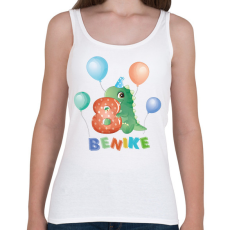 PRINTFASHION Szülinap dínóval - Névvel, számmal - Női atléta - Fehér